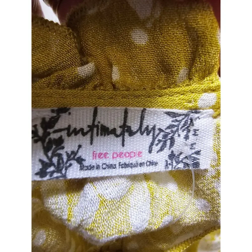 NWT Intimately Free People marigold‎ floral ruffle bell sleeve body suit medium